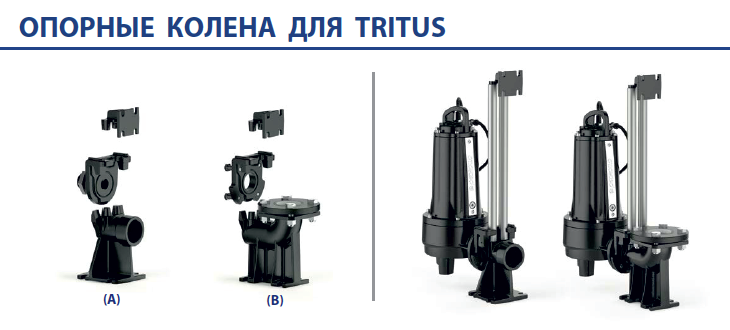 Опорные колена для Pedrollo TRITUS